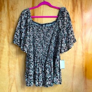 Bobeau Peplum Top